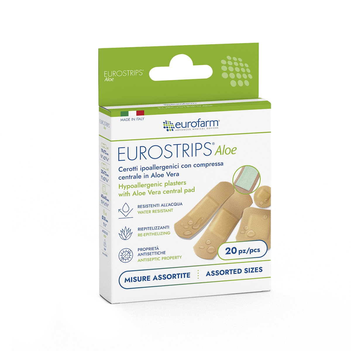 EUROSTRIPS ALOE ASSORTED (CAJA X 20 UNDS).