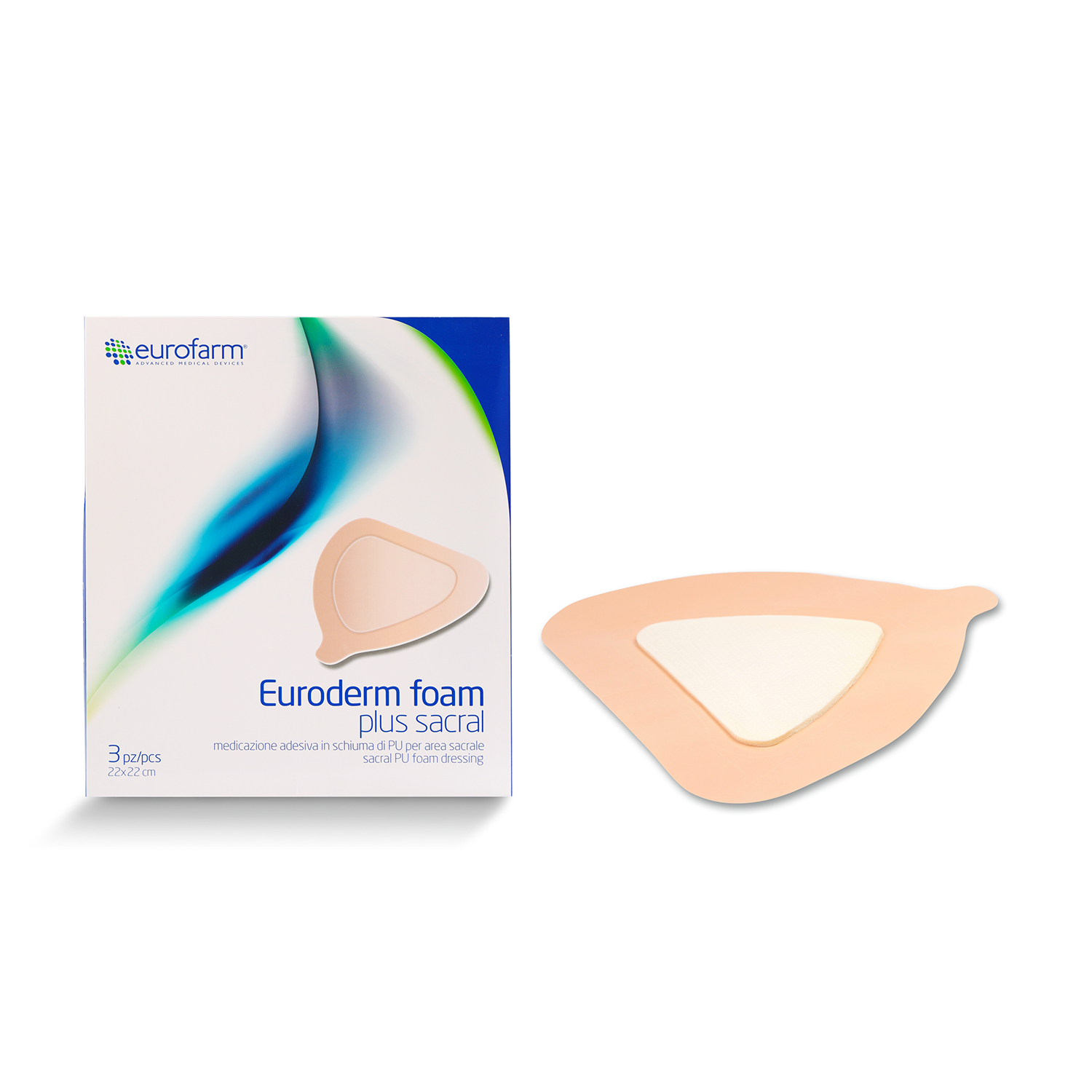 EURODERM FOAM SACRAL 22CM X 22CM (CAJA X 3 UNDS).